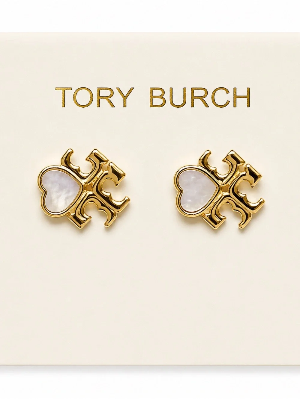NWOT Tory Burch Kira Heart stud earrings